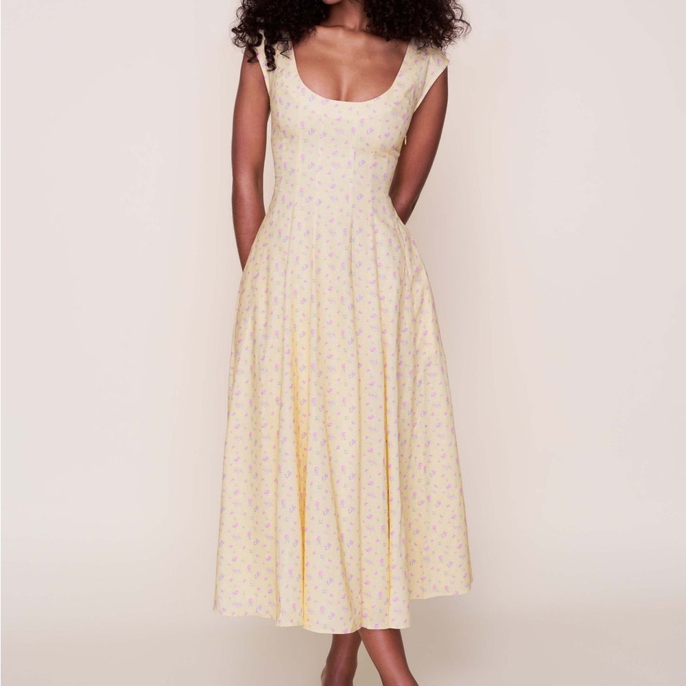 Guizio Leila Midi Dress in Honey Butter Floral